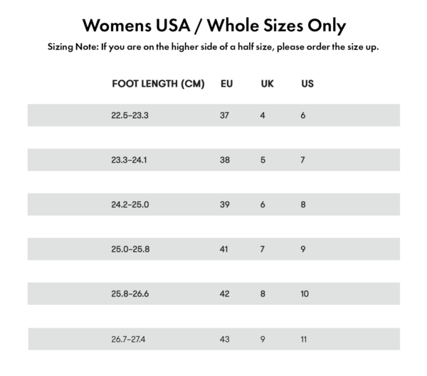 Zenzee Size Chart