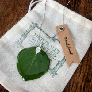 Green Aspen Leaf Necklace from Naturally Forested