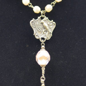 Boho Peach Rosary Bead Necklace 48 1