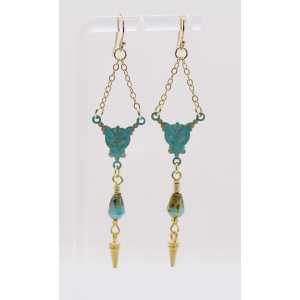 boho turquoise and gold earrings