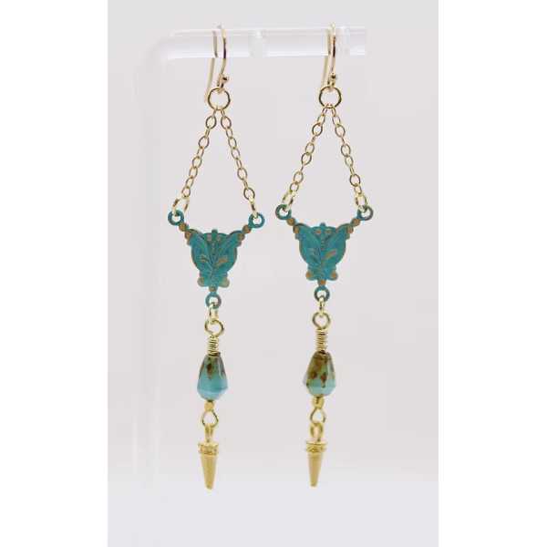 boho turquoise and gold earrings
