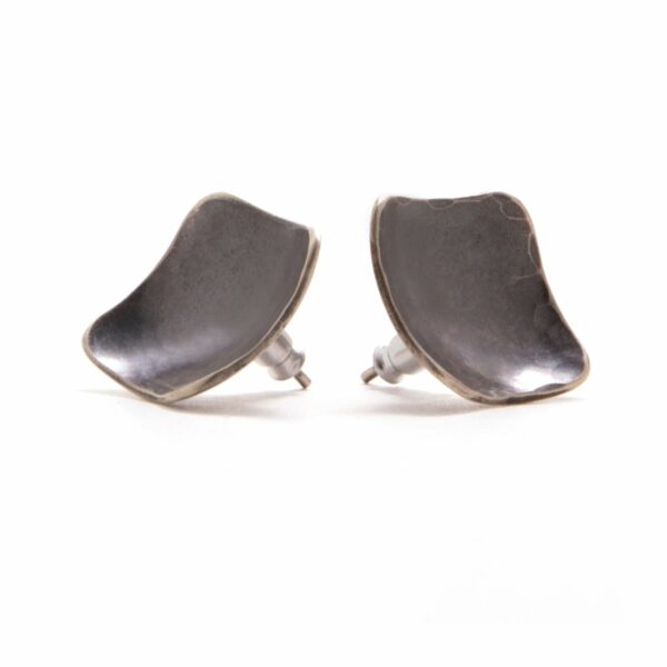 Silver Square Bowl Earrings