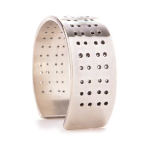 Solid Silver Punched Cuff 2