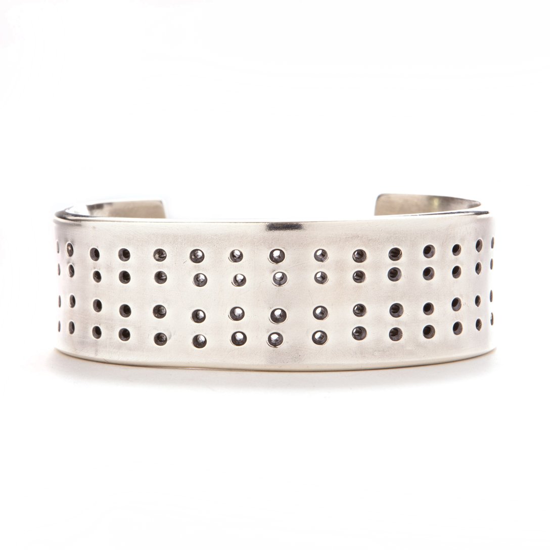 Solid Silver Punched Cuff