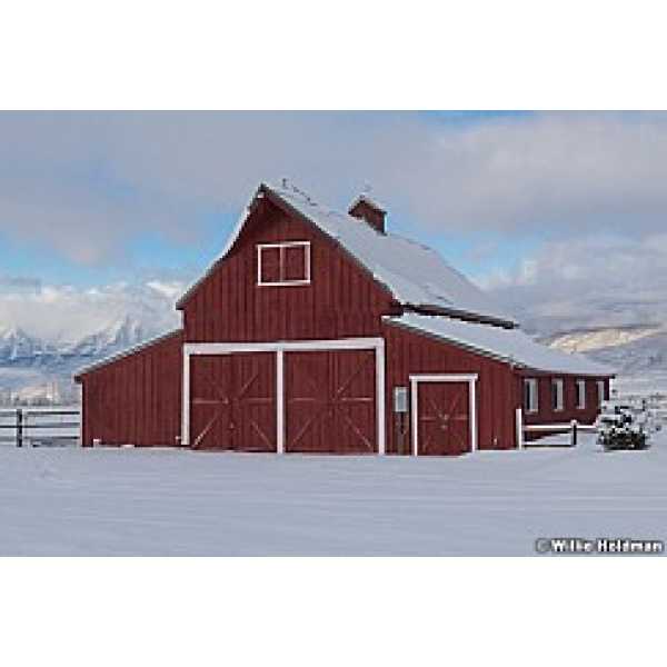 Winter Red Barn Heber Valley 1
